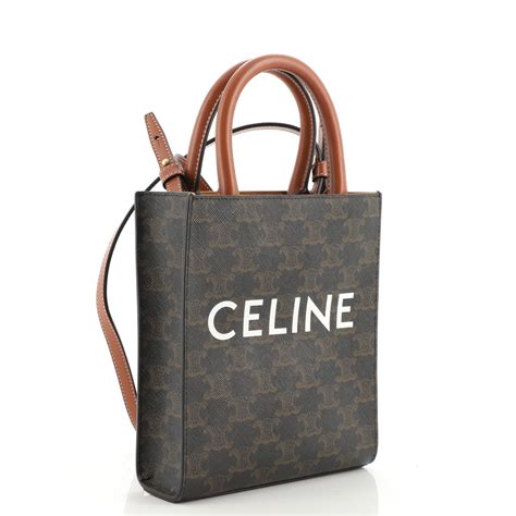 celine mini vertical cabas canvas & leather tote|celine calfskin mini vertical cabas.